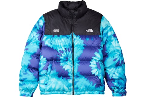 The North Face SNS Nuptse Jacket Scuba Blue Tie Dye Men's The North Face SNS Nuptse Jacket Scuba Blue Tie Dye Men's