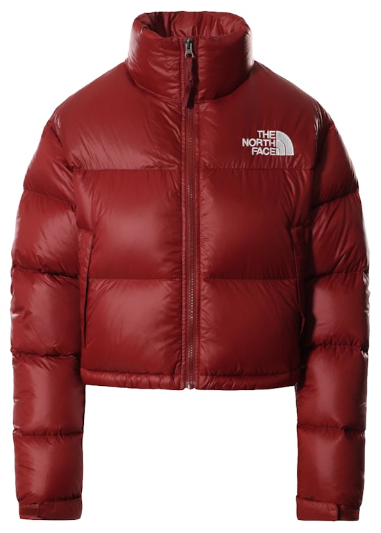 Pre-owned The North Face Womens Nuptse 700 Fill Short Jacket Brick House Red