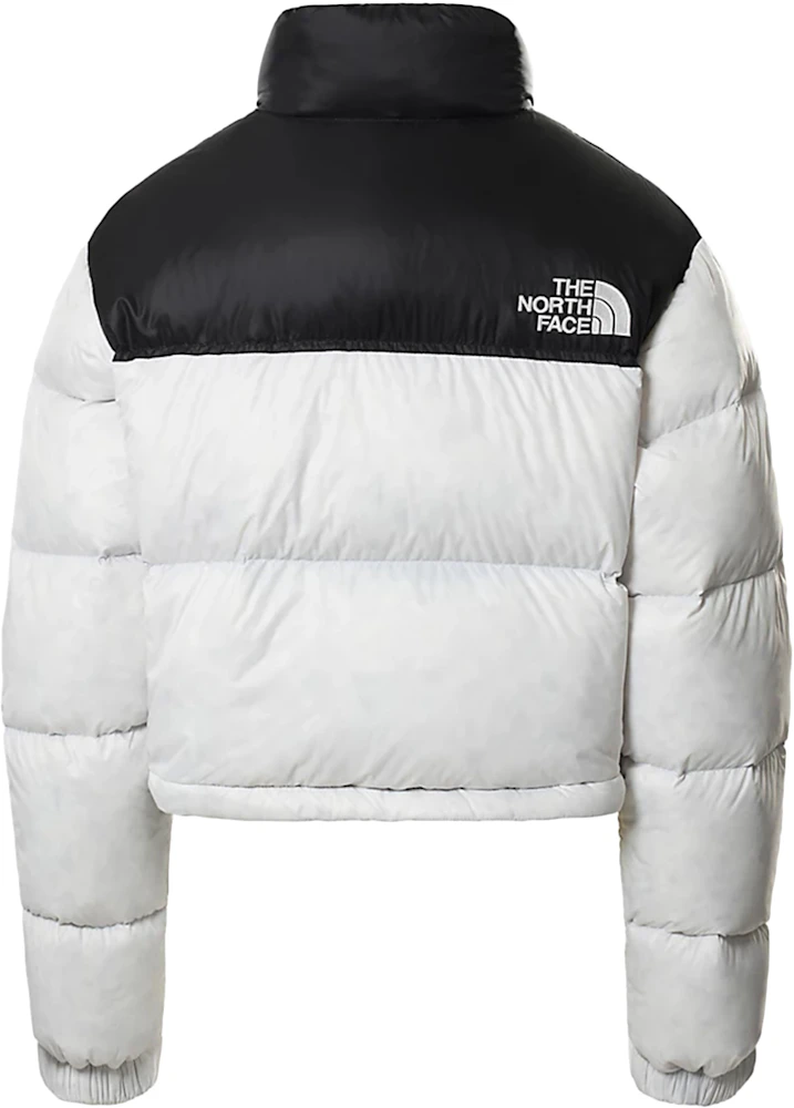 The North Face Womens Nuptse 700 Fill Short Jacket TNF White-TNF Black ...