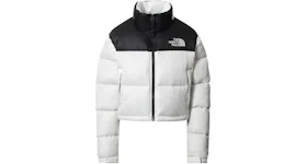 The North Face Womens Nuptse 700 Fill Short Jacket TNF White-TNF Black