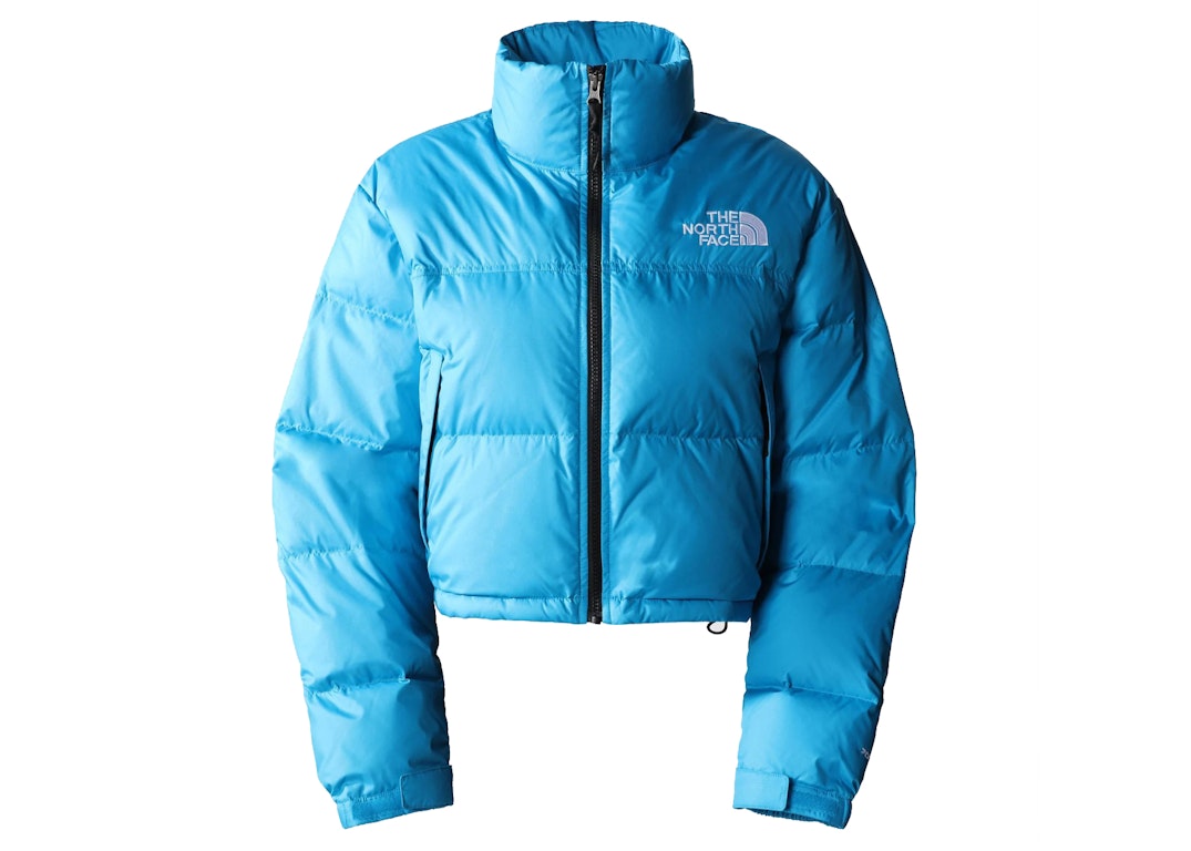 Pre-owned The North Face Women's Nuptse Short Jacket Acoustic Blue