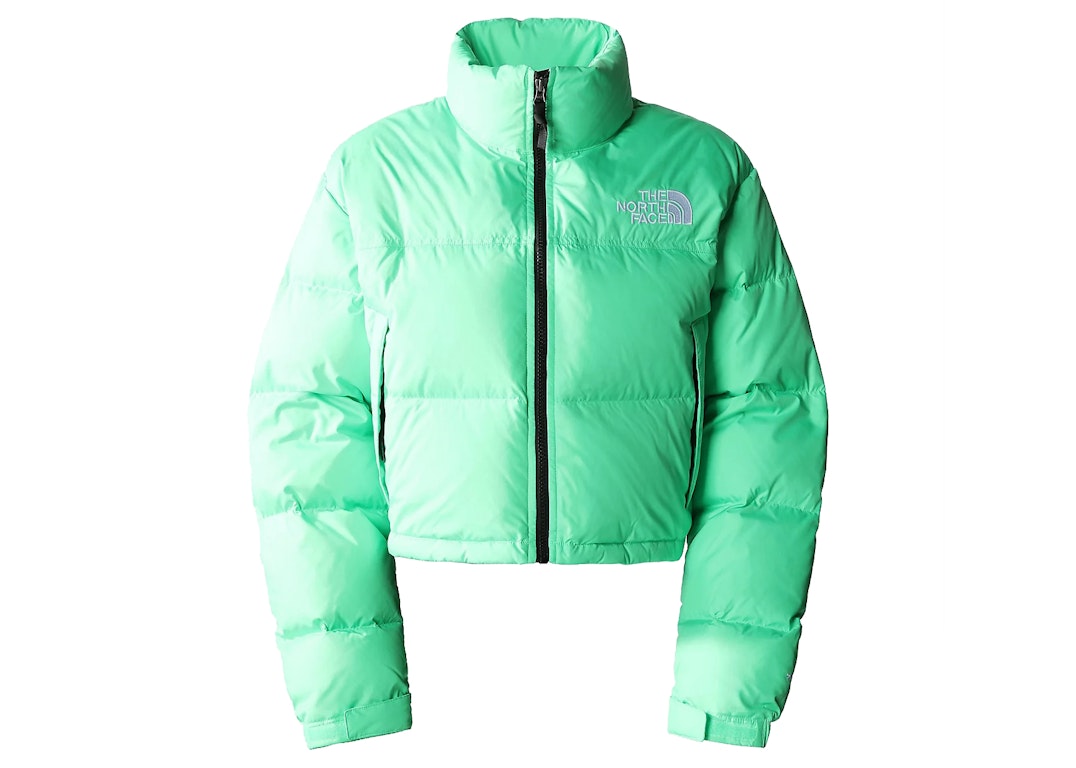 Pre-owned The North Face Women's Nuptse Short Jacket Chlorophyll Green