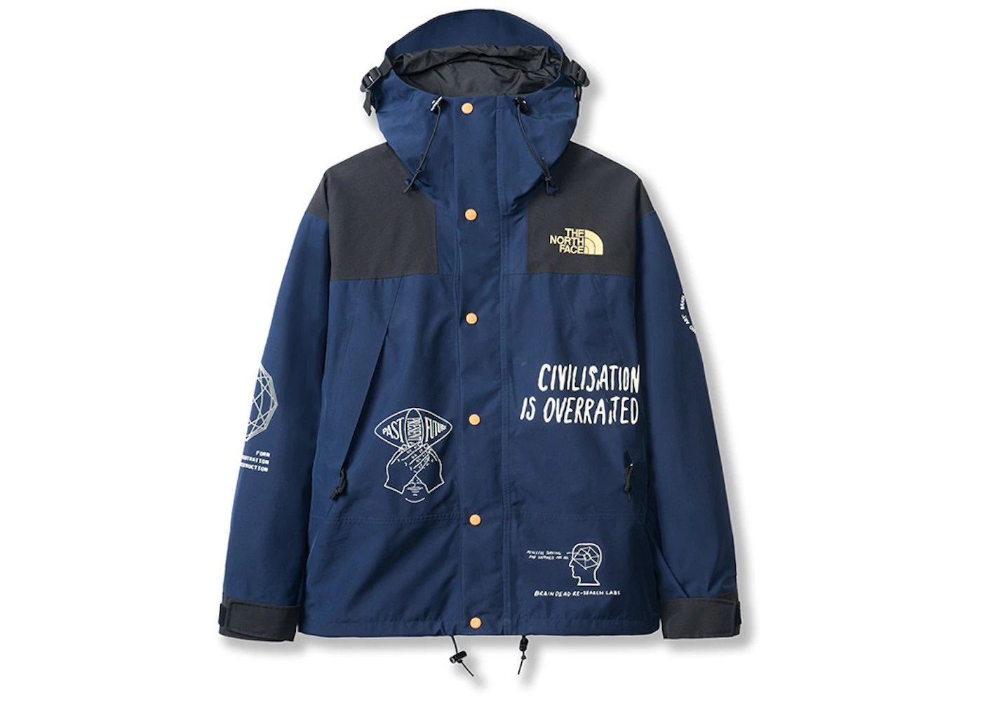The North Face x Brain Dead Civilisation Is Overrated Parka Blue The North Face x Brain Dead Civilisation Is Overrated Parka Blue