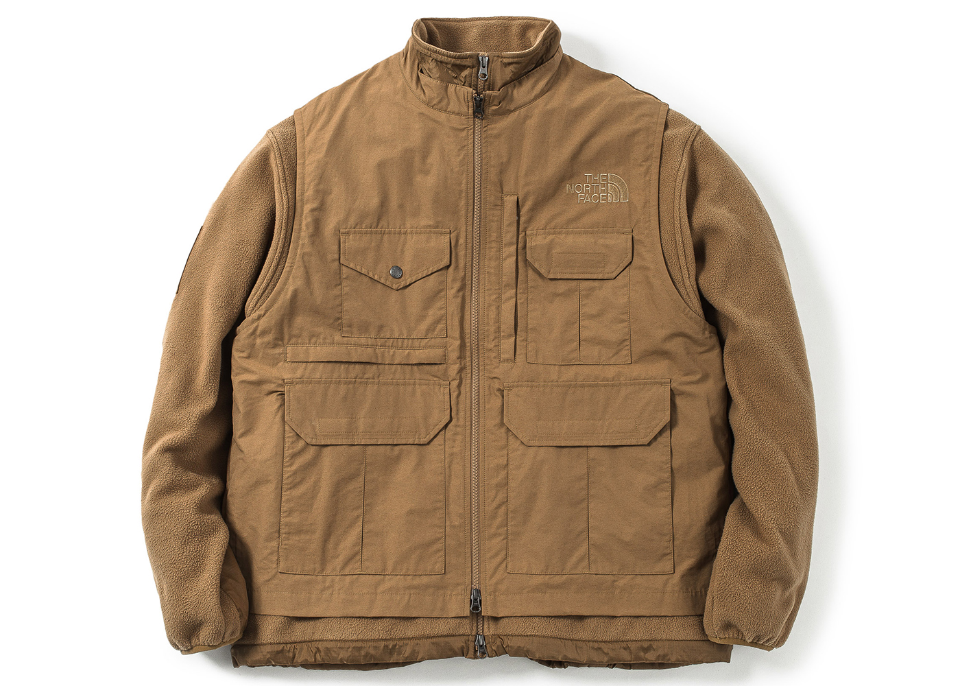 The North Face x Invincible 2 in 1 Denali Jacket Utility Brown