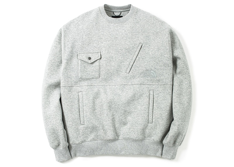 Pre-owned The North Face Men's X Invincible Pocket Crewneck Sweatshirt In Light Grey Heather