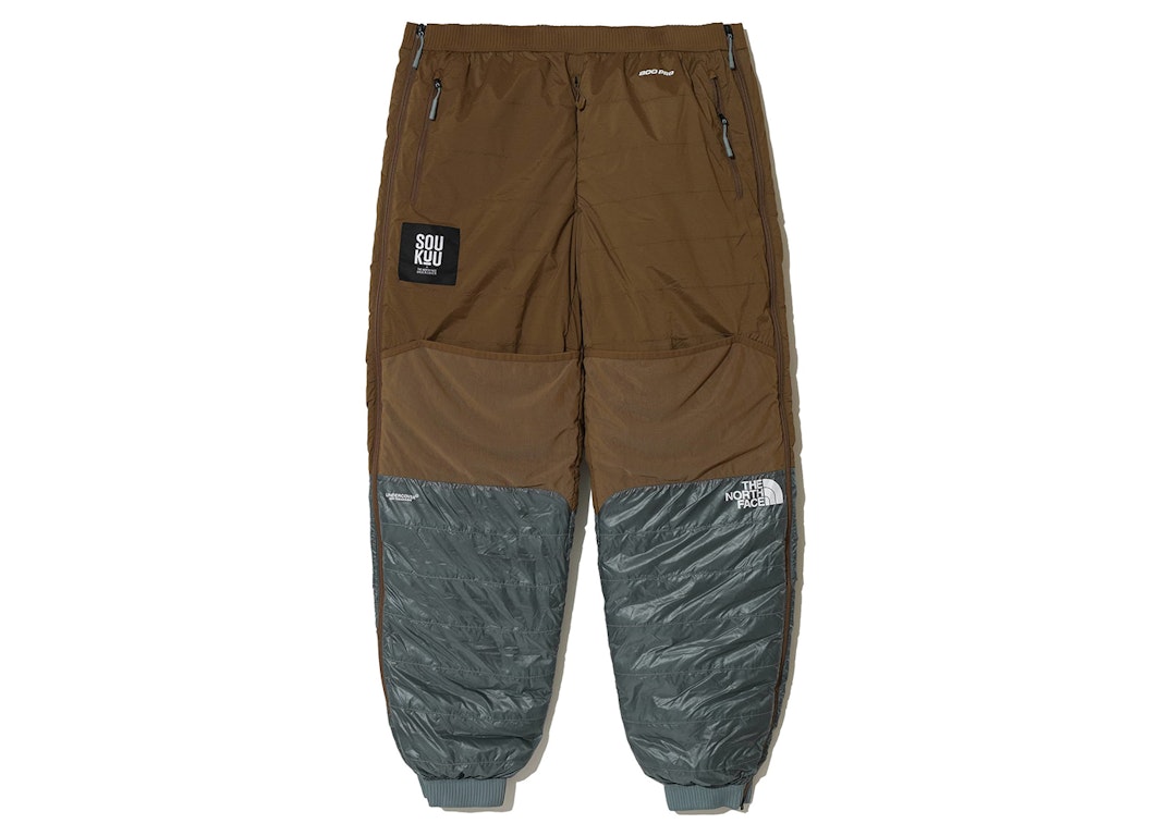 Pre-owned The North Face X Undercover Soukuu 50/50 Down Trousers Sepia Brown/concrete Grey