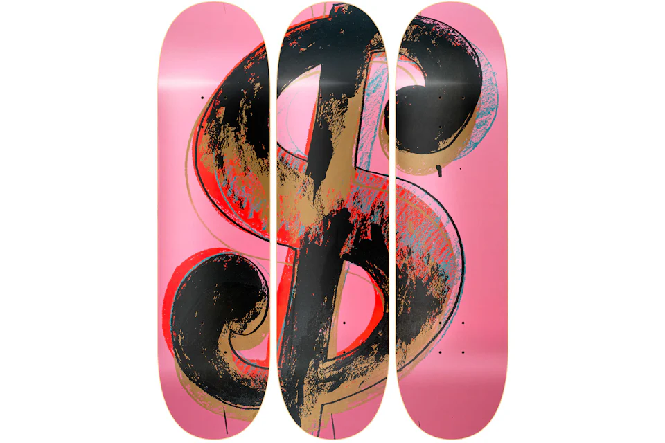 The Skateroom Andy Warhol - Dollar Sign Pink, 1981 Skate Deck Set Pink