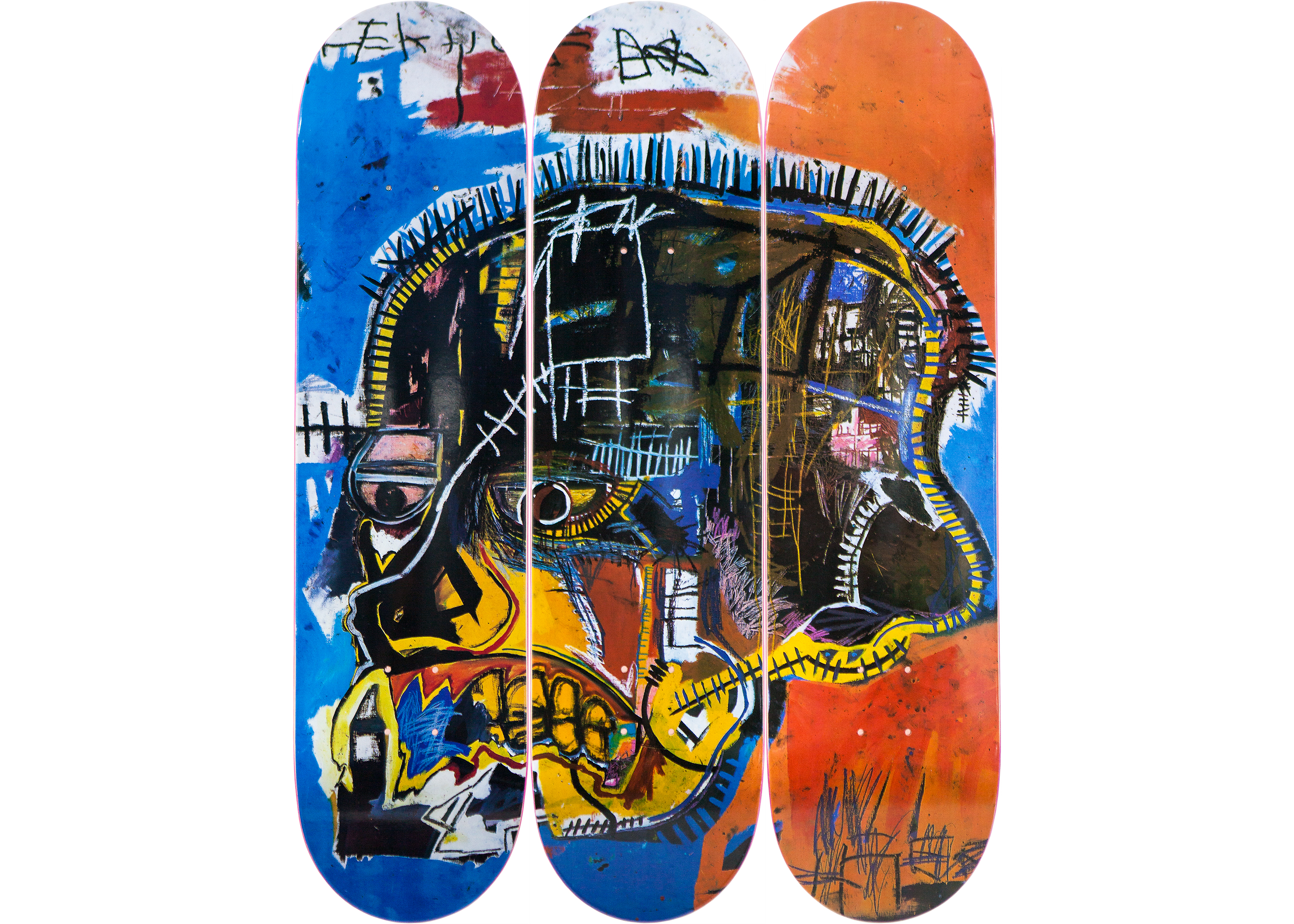 The Skateroom Jean-Michel Basquiat - Skull Collectible Skate Deck  Blue/Orange