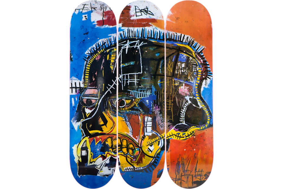 The Skateroom Jean-Michel Basquiat - Skull Collectible Skate Deck Blue/Orange