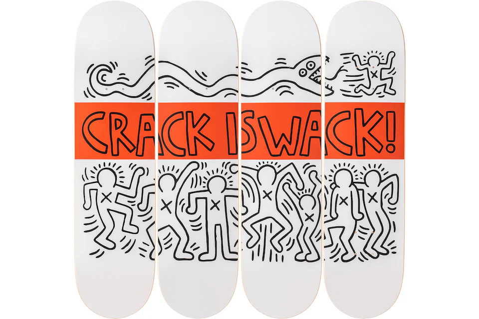 The Skateroom Keith Haring - Crack is Wack Collectible Skate Deck White
