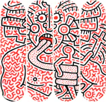 The Skateroom Keith Haring - Man and Medusa Collectible Skate Deck Red