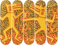 The Skateroom Keith Haring - Monsters Collectible Skate Deck Yellow