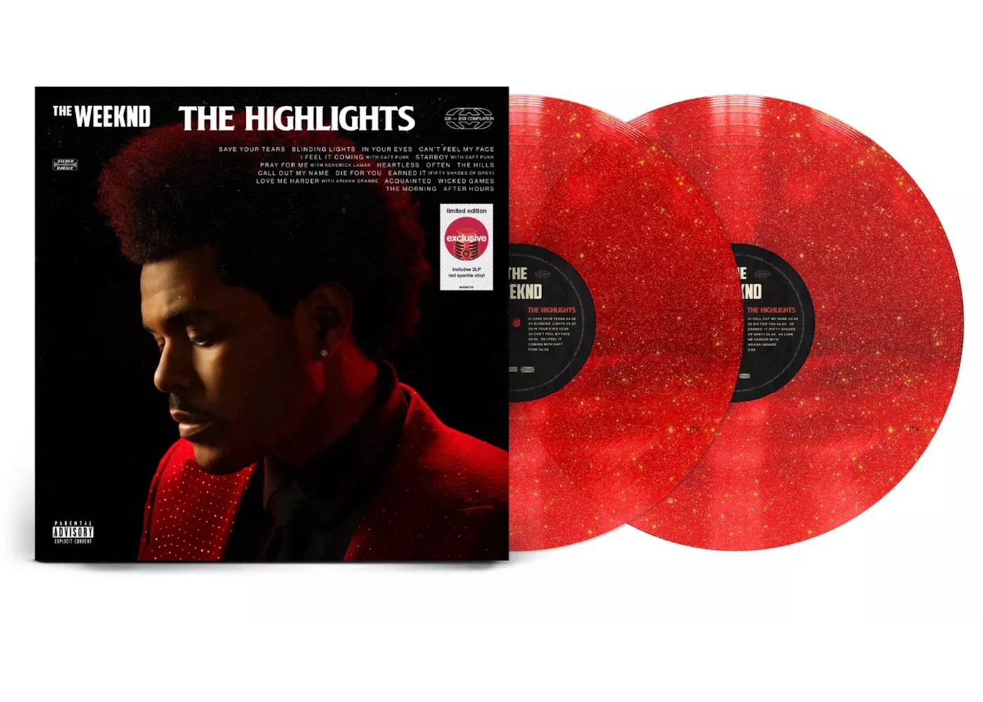 The Weeknd The Highlights Target Exclusive 2XLP Vinyl Red Sparkle