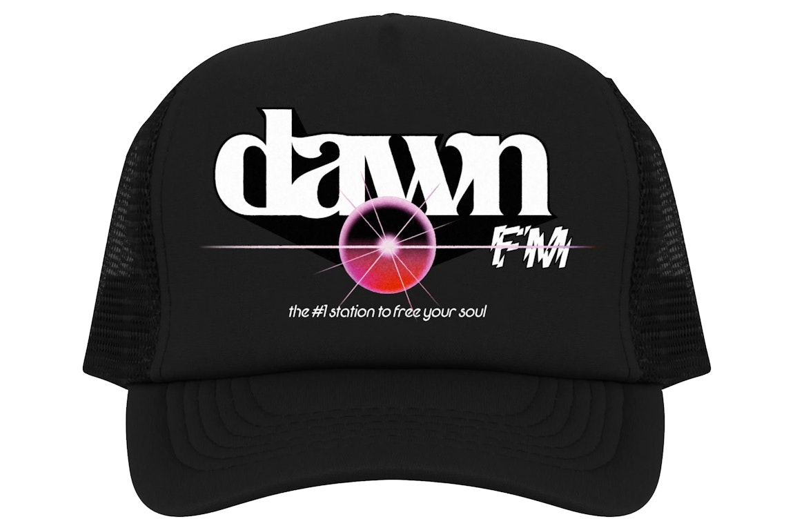 Pre-owned The Weeknd Dawn Fm #1 Station Trucker Hat Black Hat Black