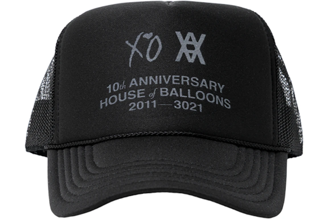 The Weeknd x Daniel Arsham House Of Balloons Anniversary Trucker Hat Black