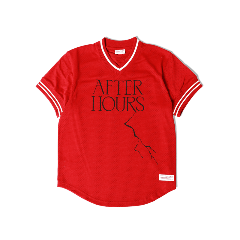 Pre-owned The Weeknd Men's X Mitchell & Ness After Hours Mesh Baseball Jersey Baseball Jersey In Red