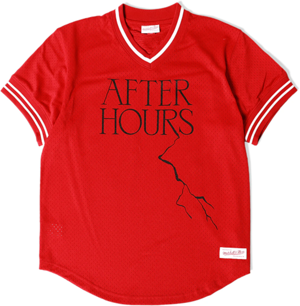 The Weeknd x Mitchell & Ness After Hours Mesh Baseball Jersey Red