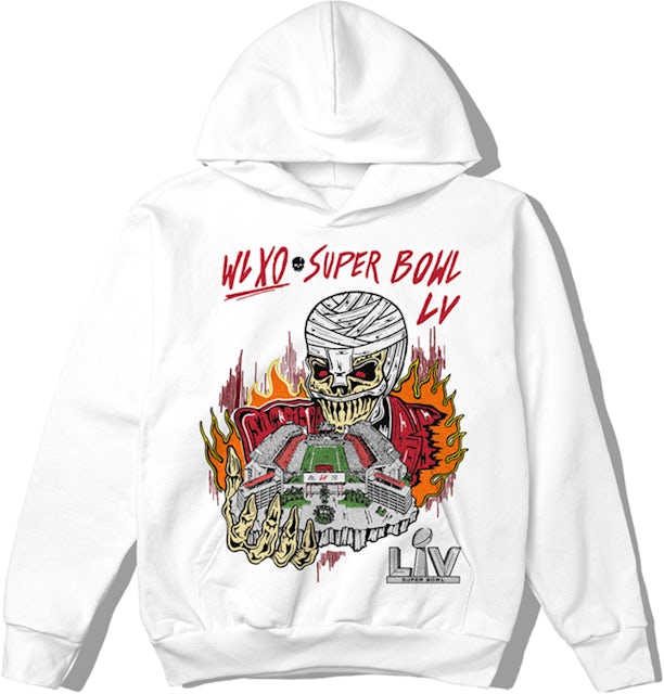 The Weeknd x Warren Lotas Super Bowl LV White Hoodie Sweatshirt Size Large  NWT