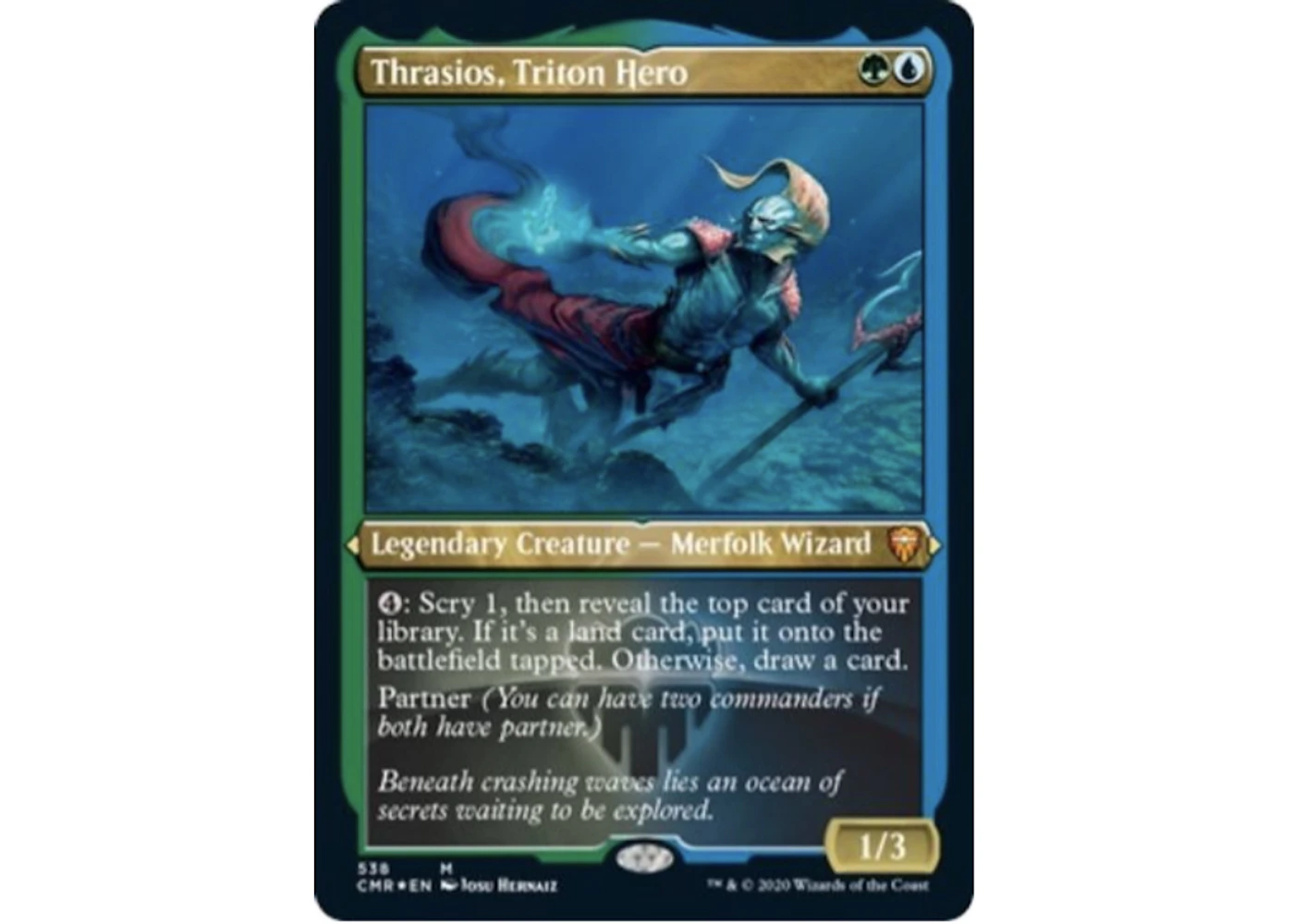 Thrasios, Triton Hero (Foil Etched) Magic: The Gathering TCG Commander Legends Mythic #538 (Ungraded) - US Thrasios, Triton Hero (Foil Etched) Magic: The Gathering TCG Commander Legends Mythic #538 (Ungraded) - US