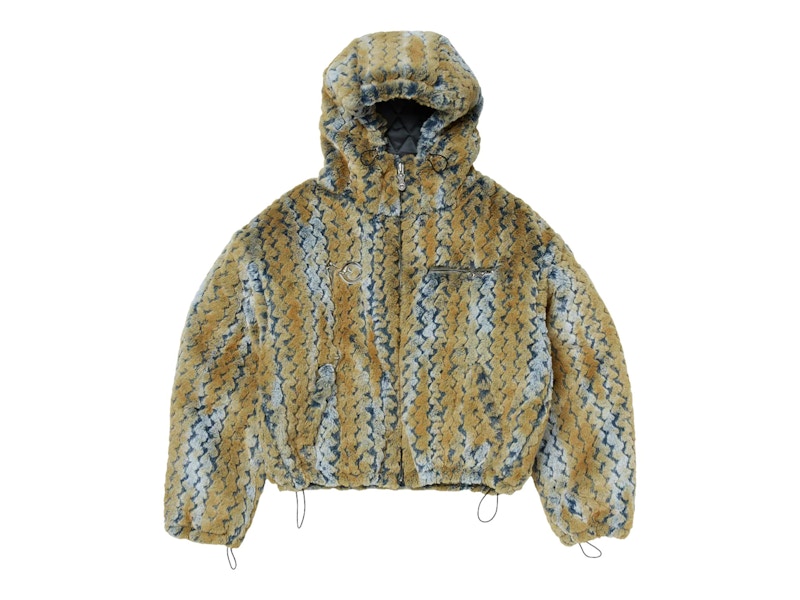 Thug Club TC Wavy Leopard Fur Jacket Yellow/Blue