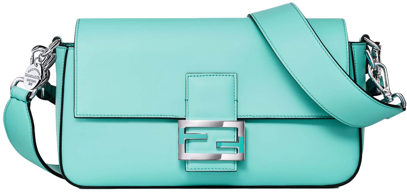 Tiffany x FENDI Medium Baguette in Tiffany Blue Leather with Sterling ...