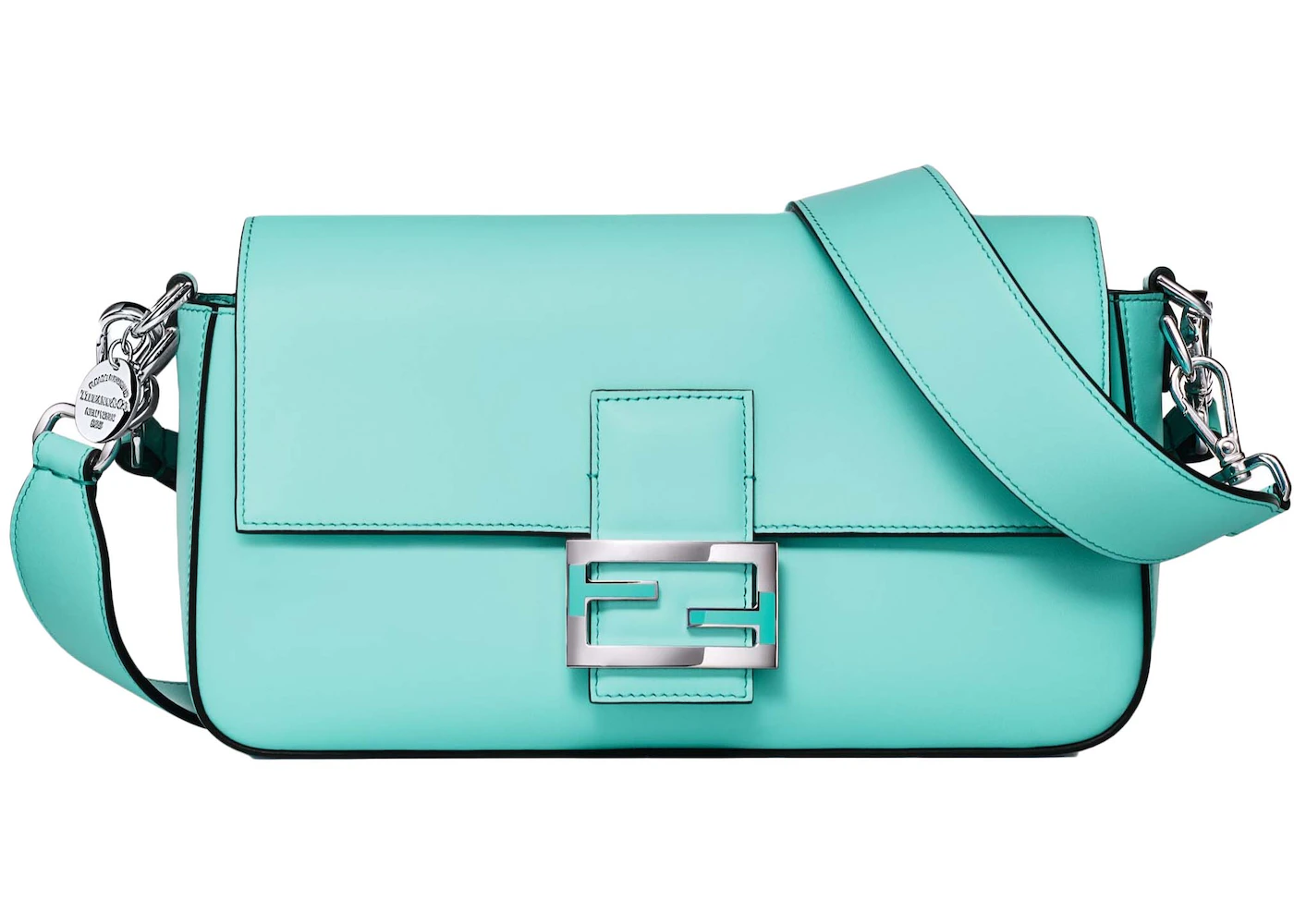 Tiffany x FENDI Medium Baguette in Tiffany Blue Leather with Sterling ...