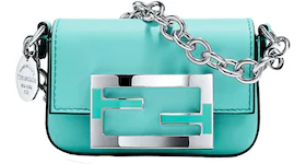 Tiffany x FENDI Nano Baguette in Tiffany Blue Leather with Sterling Silver