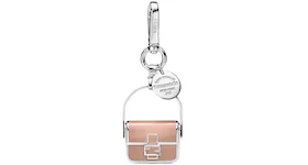 Tiffany x FENDI Pico Baguette Charm in Sterling Silver with Pink Enamel Finish