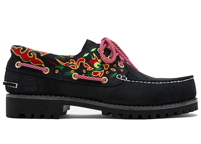 Timberland 3-Eye Classic Lug Handsewn Boat Shoe CLOT Black メンズ