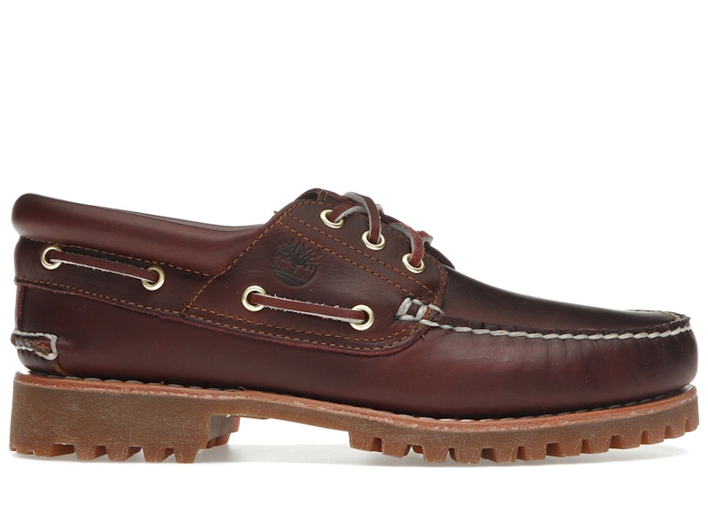 Timberland 3-Eye Lug Handsewn Boat Shoe Burgundy Men's