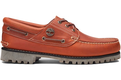 Timberland 3-Eye Lug Handsewn Boat Shoe Orange Men's TB0A2PDQ