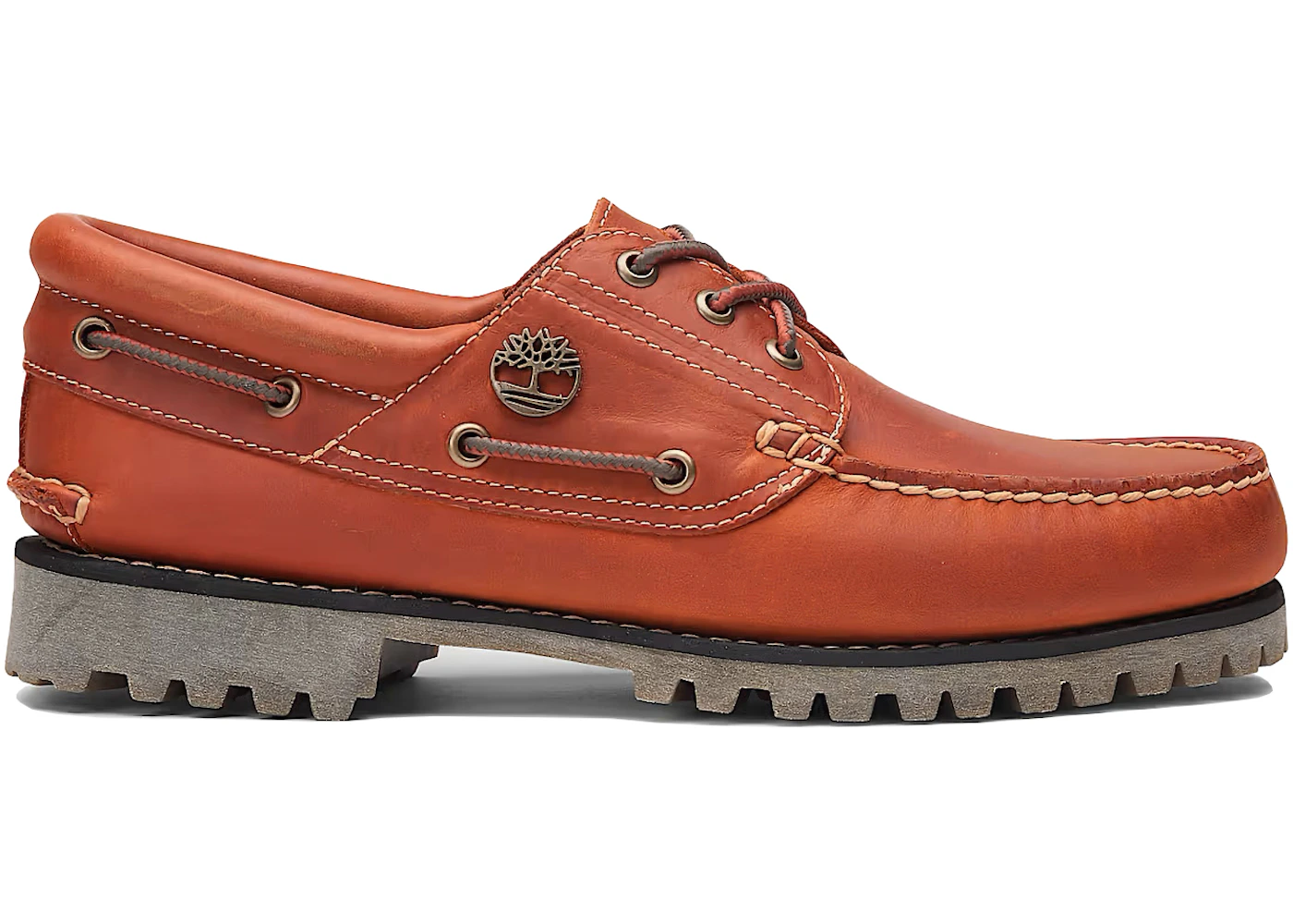 Timberland 3-Eye Lug Handsewn Boat Shoe Orange Men's TB0A2PDQ