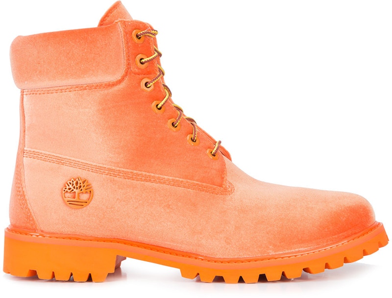 Timberland 6 Boot Off White Orange Velvet Men's - OMIA073S18478016