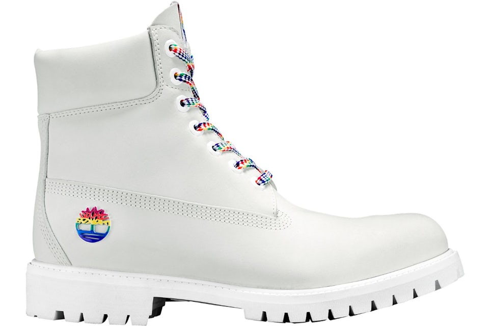 Timberland white 2025 rainbow boots