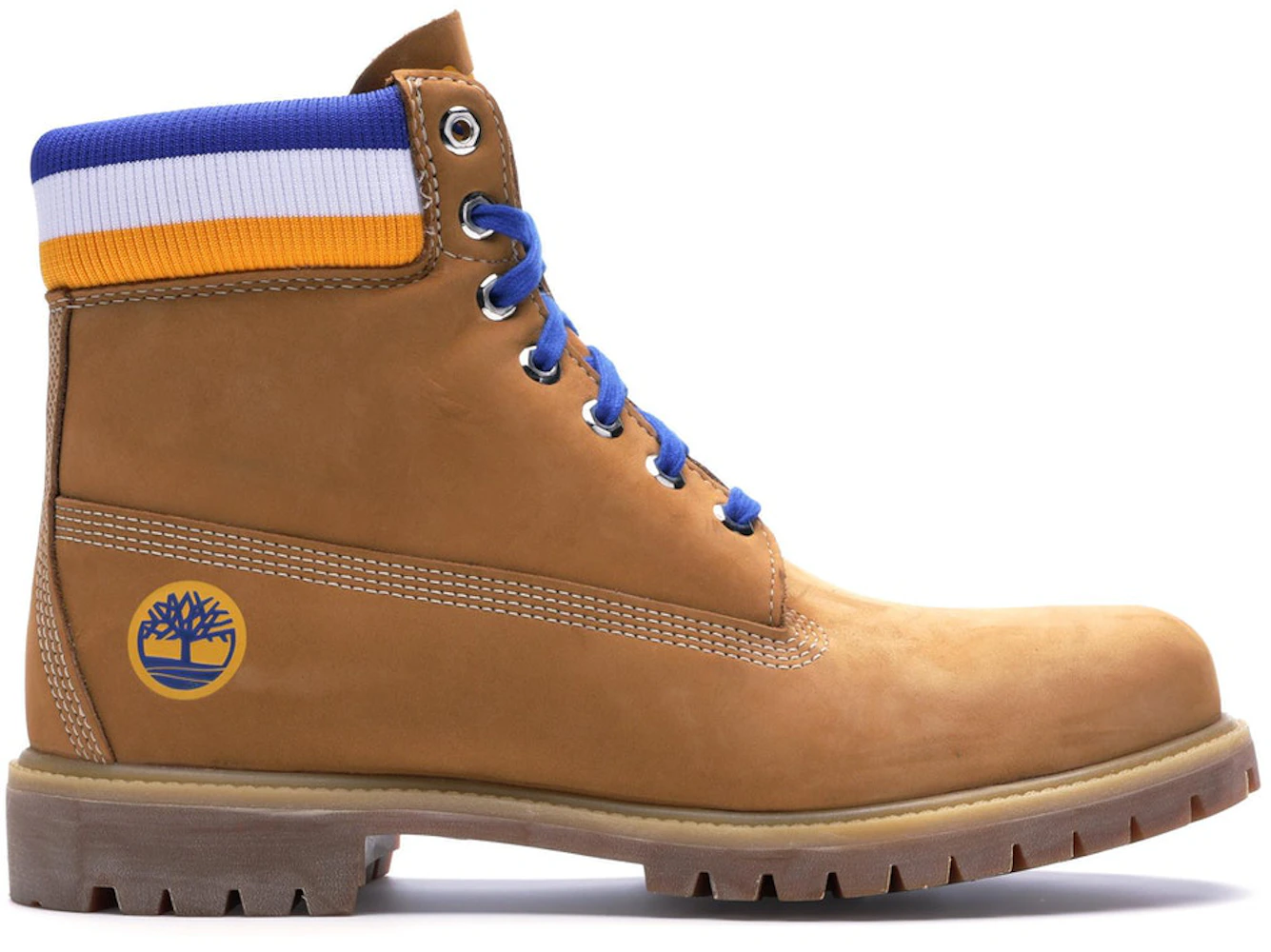 Timberland Mitchell & Ness NBA Golden State Warriors Leather Boots Tan KIDS  SZ 6