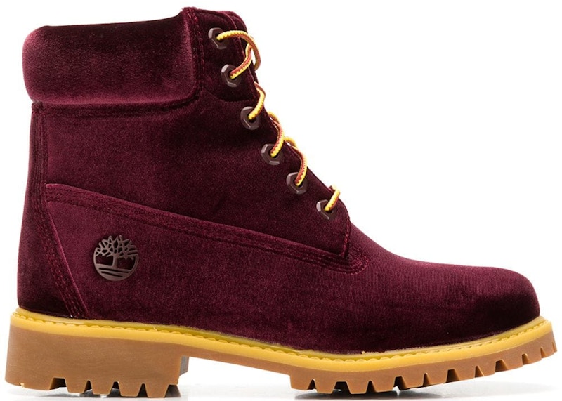 wine red timberland boots