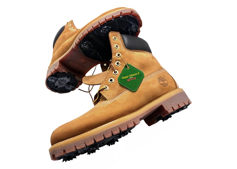 Pre-owned Timberland Men's 6" Premium Boot Subway X Happy Gilmore Golf Spikes Sneakers In Wheat In Sand