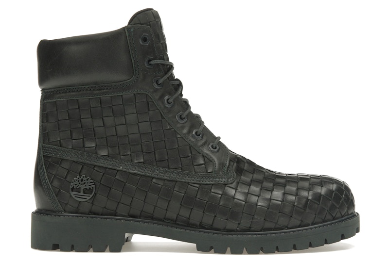 Pre-owned Timberland Men's 6" Premium Boot Woven Sneakers In Dark Green