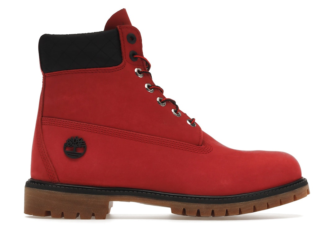 Pre-owned Timberland 6" Premium Boot Chicago Bulls Red In Red/black/gum