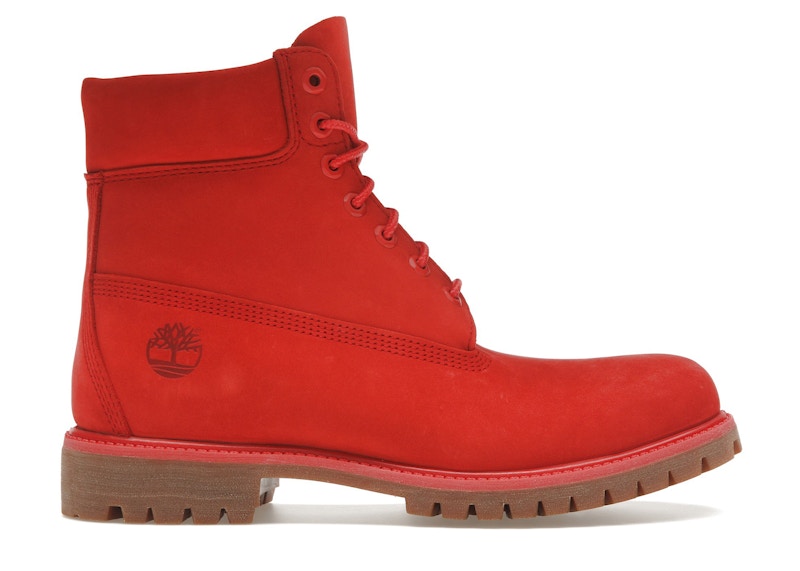 Pre-owned Timberland Men's 6" Premium Waterproof Boot 50th Anniversary Nubuck Sneakers In Medium Red