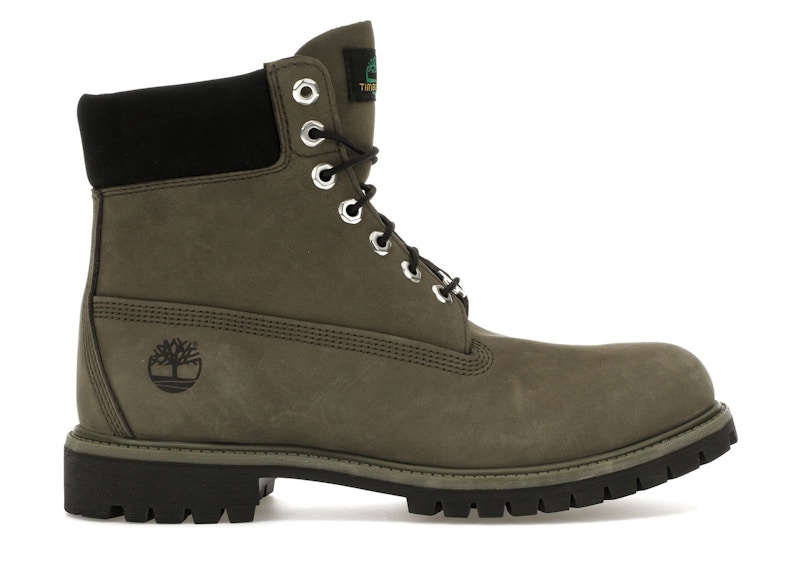 Pre-owned Timberland Men's 6" Premium Waterproof Boot Black Sneakers In Dark Green