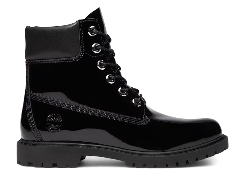 Pre-owned Timberland 6" Premium Waterproof Boot Patent Black (women's) Sneakers In Black Patent Leather