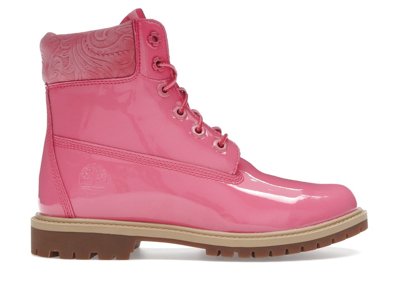 Pre-owned Timberland 6" Premium Waterproof Boot Patent Valentine's Day (women's) Sneakers In Pink Patent Leather