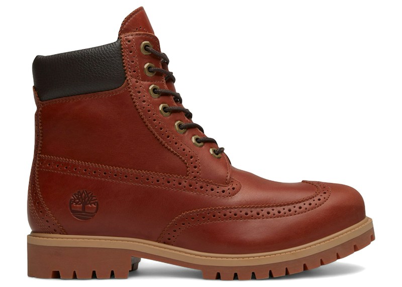 Timberland 6" Premium Waterproof Brogue Boot Rust Full-Grain Wingtip