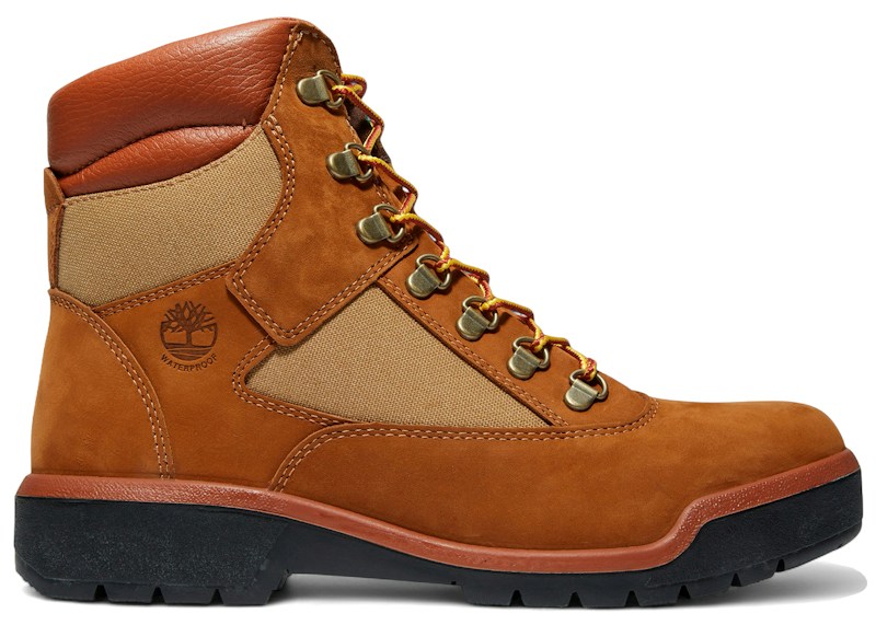 Timberland - Bota de campo impermeable (6"), color marrón nobuck, tamaño mediano