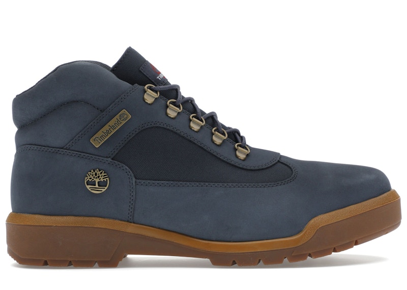Pre-owned Timberland Men's Field Boot Mid Lace Up Waterproof Sneakers In Dark Blue