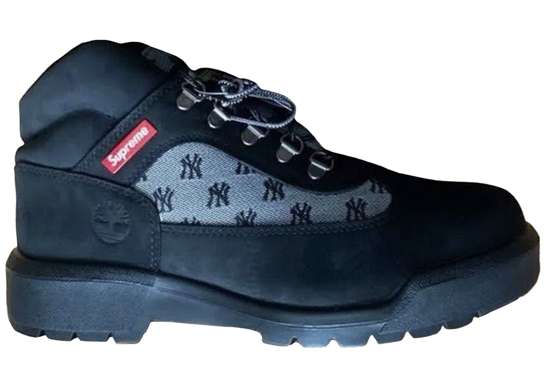 Pre-owned Timberland Field Boot Supreme New York Yankees Black In Black/grey
