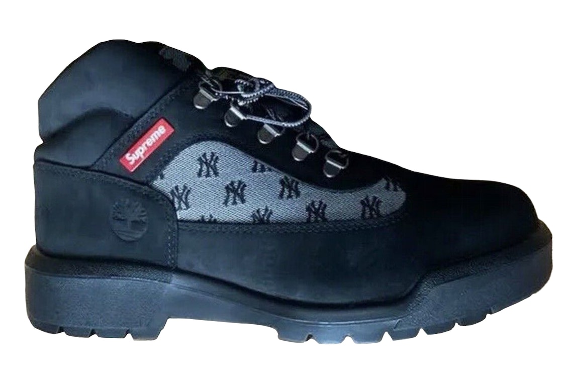 Pre-owned Timberland Field Boot Supreme New York Yankees Black In Black/grey