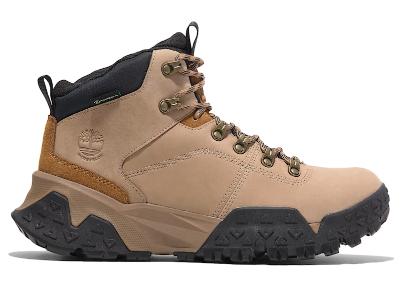 Pre-owned Timberland Men's  Motion Scramble Lace Up Mid Sneakers In Beige