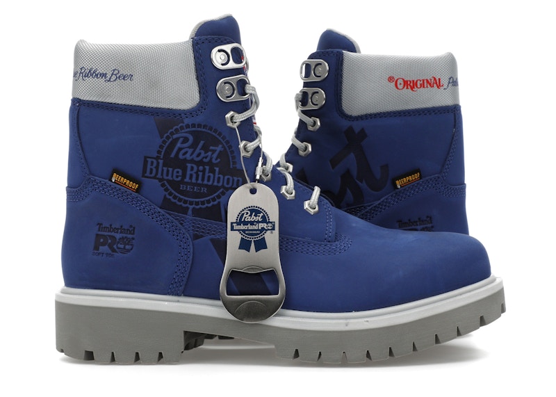 Pre-owned Timberland Men's  Pro 6" Soft Toe Work Boot Pabst Ribbon Nubuck Sneakers In Blue